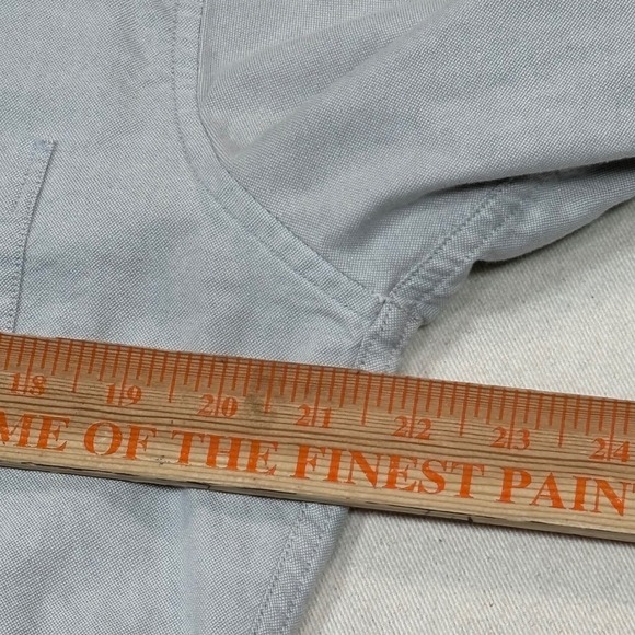 J.Crew Flex Oxford Shirt Mens Large Slim Fit Light Blue Gray Cotton Button Down - Picture 5 of 7